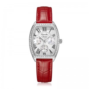 Alexandre Christie AC 2B86 Silver Red Leather Lady BFLSSSLRE